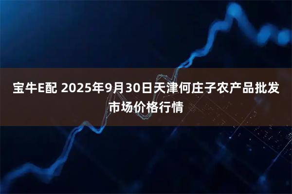 宝牛E配 2025年9月30日天津何庄子农产品批发市场价格行情